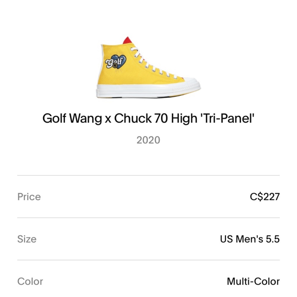 New in box Tyler the Creator Golf wang x converse collab